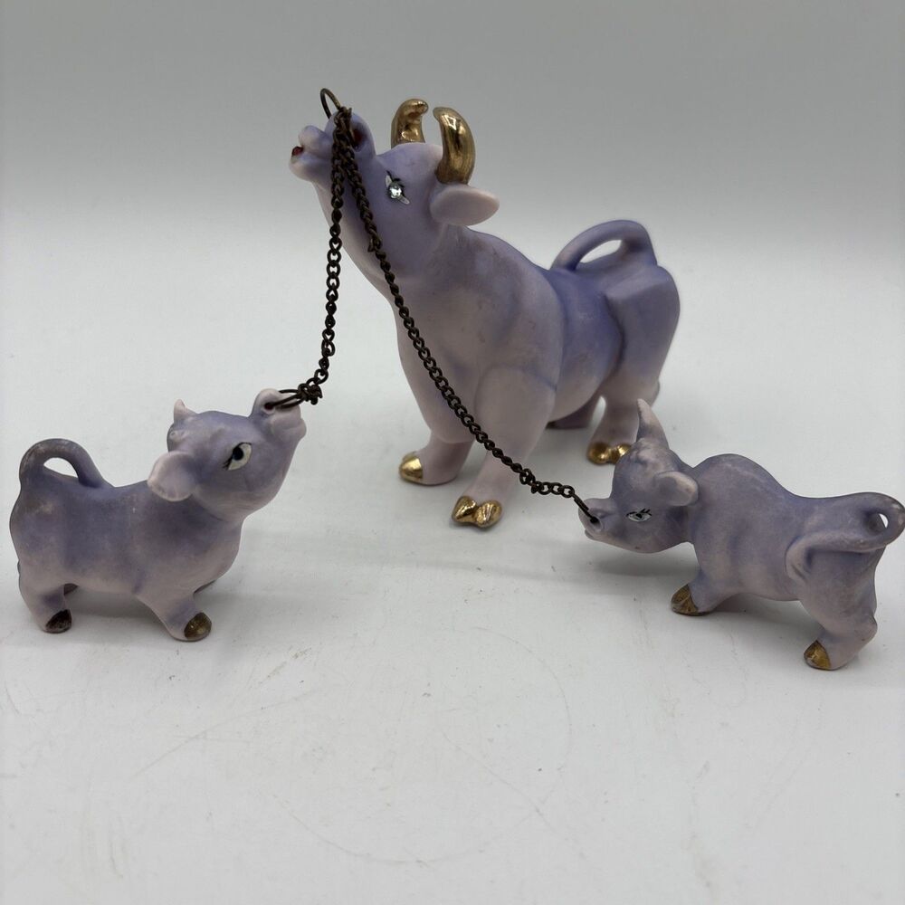 Vintage MCM Purple Bull/Cow Family